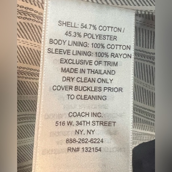 Coach Double Breasted Classic Trench Coat in Navy Sz S/P - Picture 11 of 11